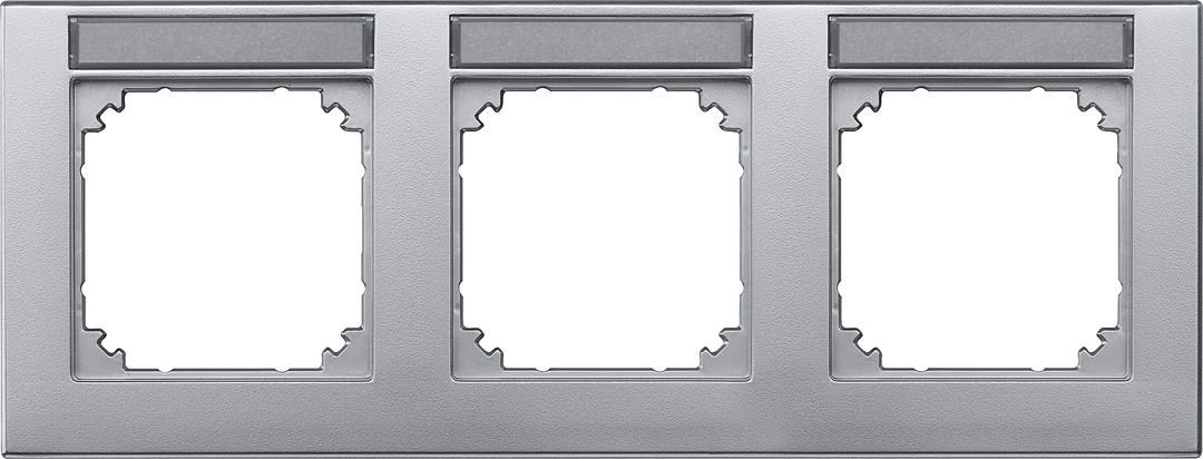 Merten 472360 Rahmen 3-fach beschriftbar, waagerechte Montage, M-PLAN, aluminium
