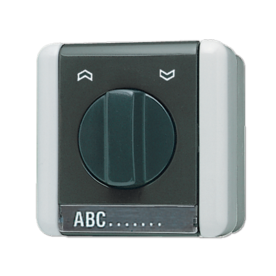 Jung 834.10W Jalousie-Drehschalter, 1-polig (1 Antrieb), mit Schriftfeld, IP 44, WG 800