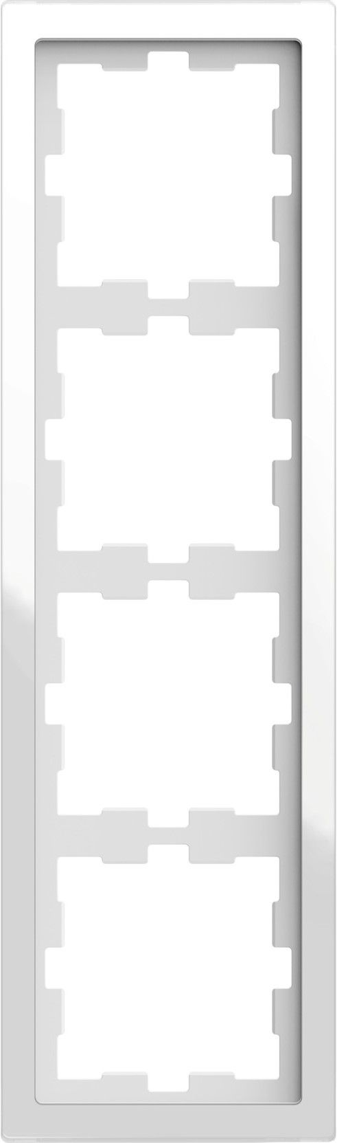 Merten MEG4040-6520 Glas Rahmen 4-fach, D-Life, Kristallweiß