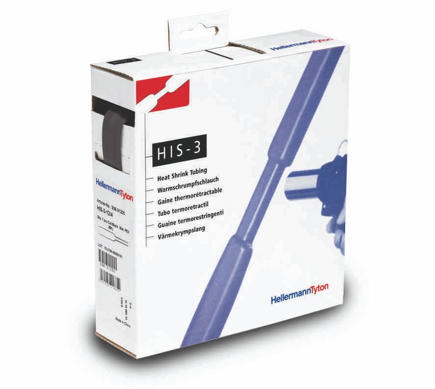 HellermannTyton 308-30600 Warmschrumpfschlauch 3:1, 6/2mm, Rolle 5m