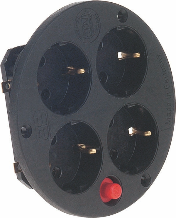Bachmann 900.187 Steckdoseneinsatz 4-fach mit Thermoschutz, schwarz