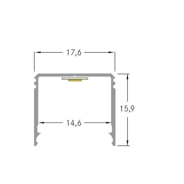 Brumberg 53381263 QualityFlex ONE LED-Anbauprofil, hoch,  3000 x 17,6 x 15,9 mm, alu eloxiert