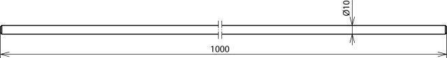 Dehn + Söhne 101 000 Fangstange Angefast 1000mm ⌀10mm