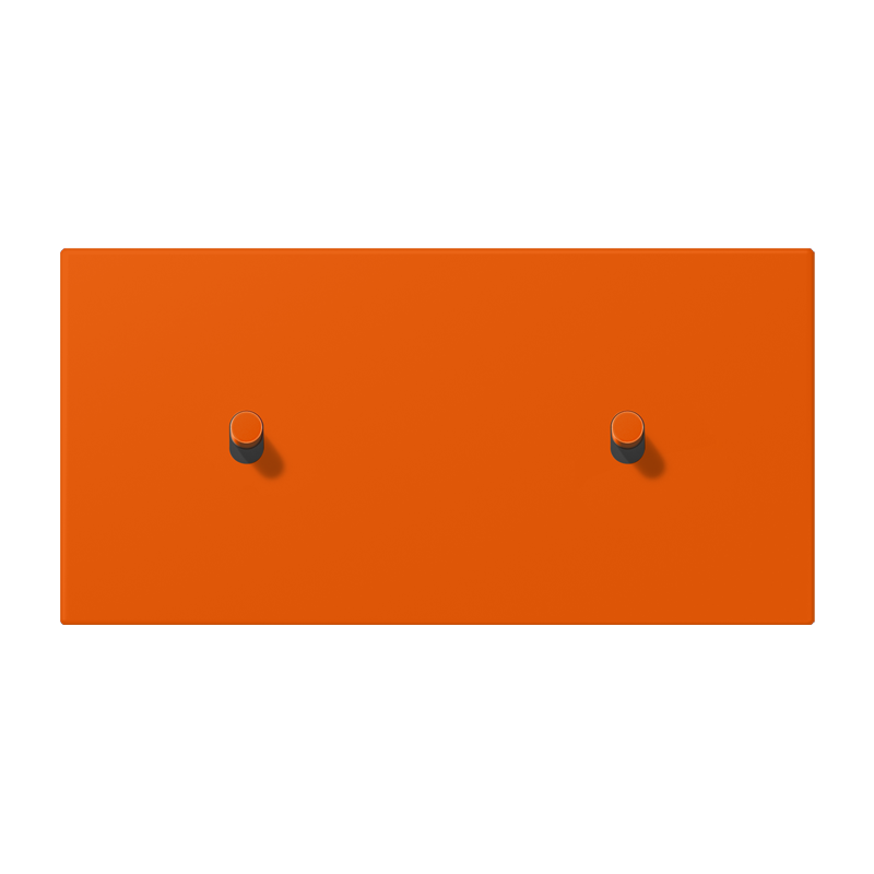 Jung LC12-200R0260 Abdeckung mit Kipphebel "Zylinder", 2 x 1 Kipphebel, waagerecht, orange vif