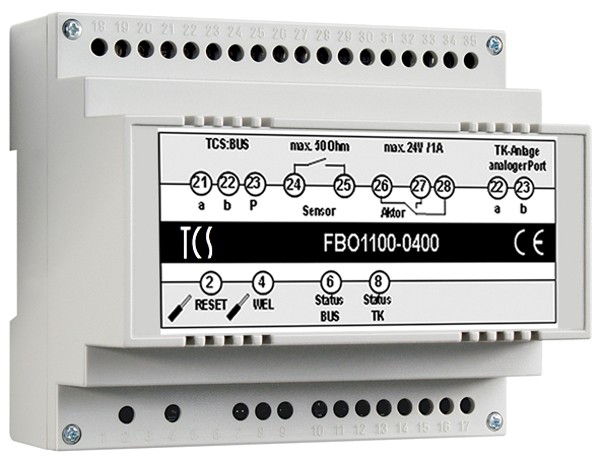 TCS FBO1110-0400 Interface (TKI), bis zu 64 Rufziele, Hutschiene 6 TE