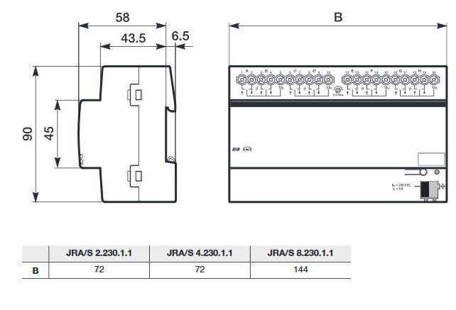 ABB JRA/S2.230.1.1 Jalousie-/Rollladenaktor, 2-fach, 230 V AC, REG