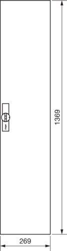 Hager FZ031N Ersatztür rechts mit Stangenverschluss, Klappgriff, für Hager-Schränke, 1400 x 300 mm