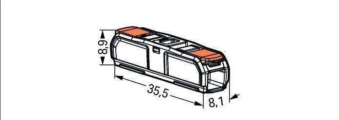 Wago 221-2411 Durchgangsverbinder mit Hebel, max. 4 mm², 2 Leiter