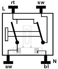 Jung 506KOU Wipp-Kontrollschalter (Einsatz) 10 AX 250 V~, Universal Aus-Wechsel