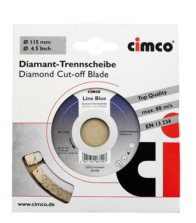 Cimco 20 8702 Diamant-Trennscheibe Line Blue, Pflaster Ø 125 mm