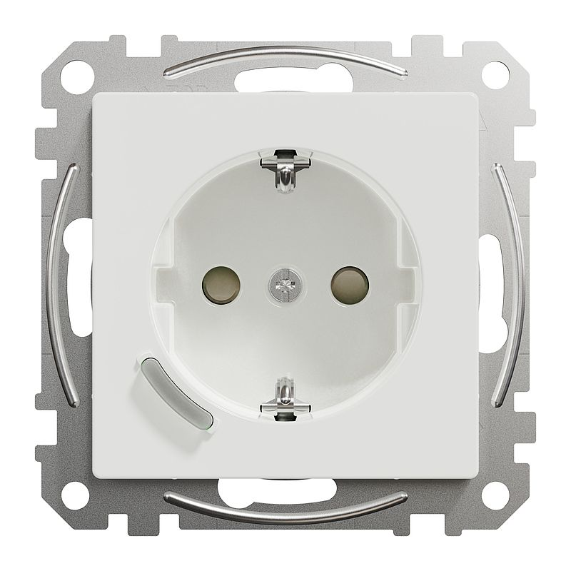 Merten MEG2380-0319 Connected Schutzkontakt-Steckdose 16A, System M, Polarweiß glänzend, Thermoplast brillant