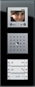 Gira 021305 Abdeckrahmen 3-fach, Gira Esprit, Glas schwarz