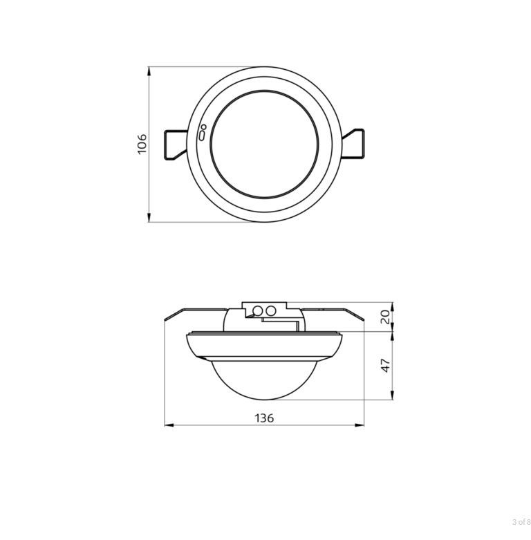 B.E.G. 93515 PD4N-KNXs-ST-UP KNX-Präsenzmelder 360°, Ø 106 x 55 mm, weiß matt