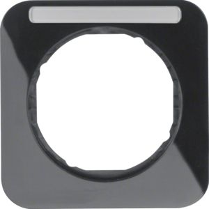 Berker 10112135 Rahmen 1-fach mit Beschriftungsfeld, R.1, schwarz glänzend