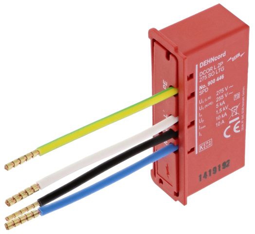 Dehn + Söhne 900446 Überspannungsableiter Typ 2 DEHNcord 2-polig für Elektroinstallationssysteme