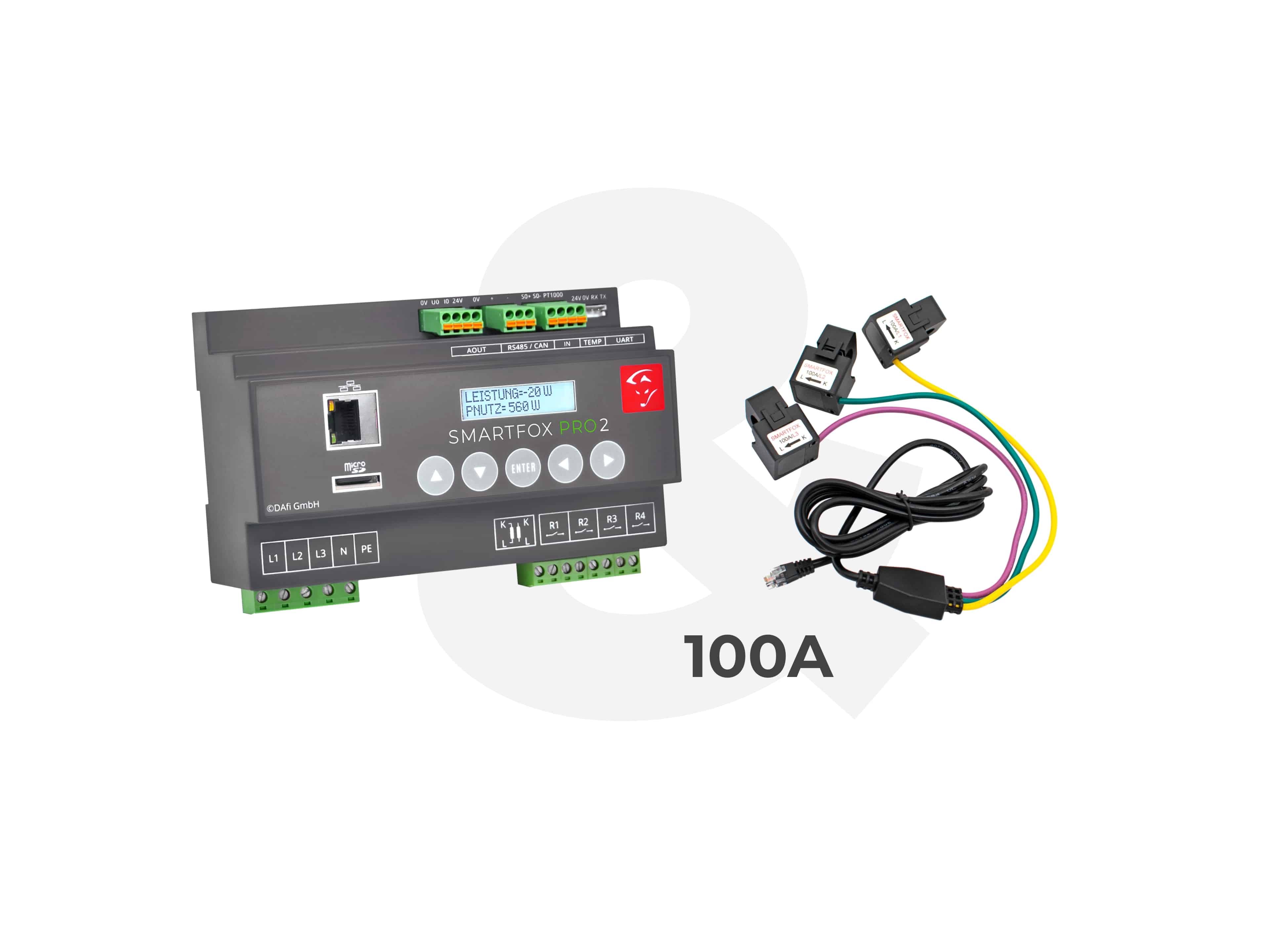 SMARTFOX-PRO2-100A 0767523866390 Energiemanager inkl.Stromwandler 100A und 10 Jahre Premiummonitoring