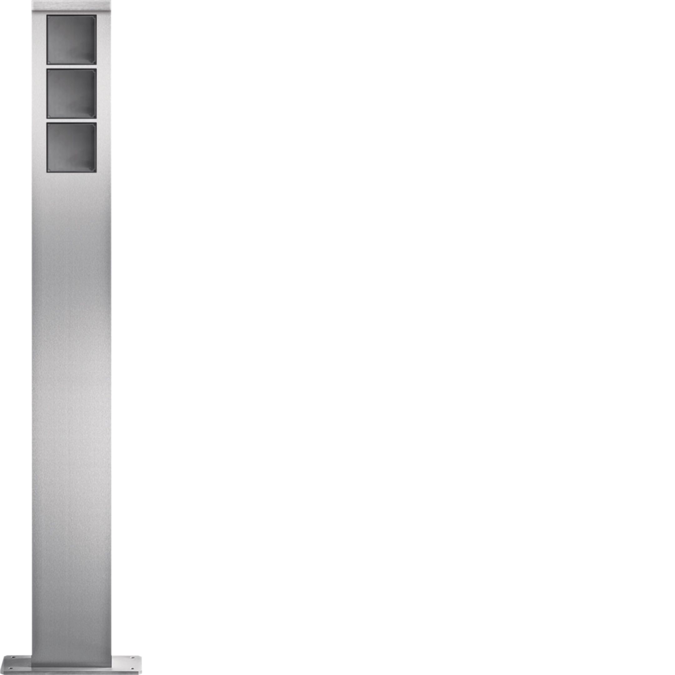 Elcom 4823181 Standsäule 3/1 mit LED Flächenleuchte, Edelstahl matt, MODESTA