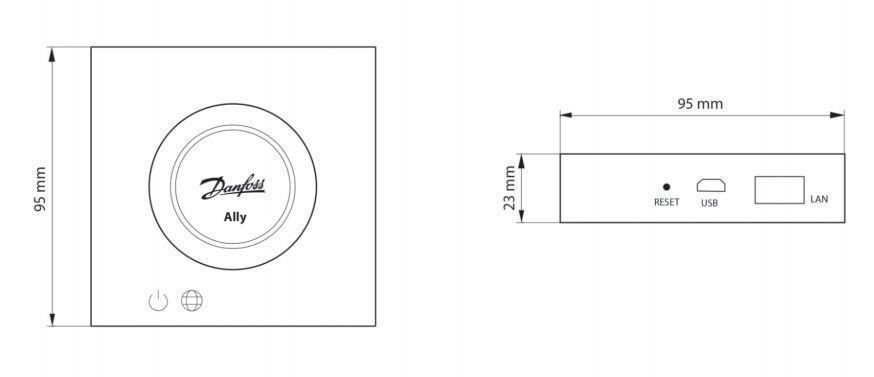 Devi 014G2400 Danfoss Ally™ Gateway, Zentrales Portal / App-Steuerung