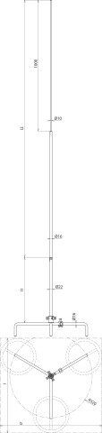 Dehn 105 525 Fangstange freistehend 2500mm