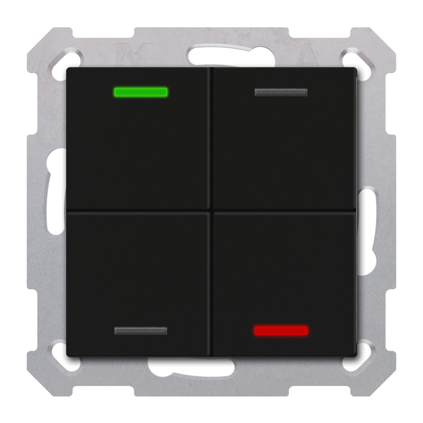 MDT RF-TAL55T406.01S KNX RF+ Taster Light 55 4-fach, Secure, RGBW, TS, Schwarz matt, Neutral