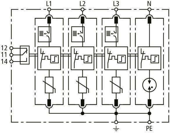 Dehn + Söhne 952440 Überspannungsableiter Typ 2 DEHNguard M 4-polig Uc 275V mit ACI-Technologie