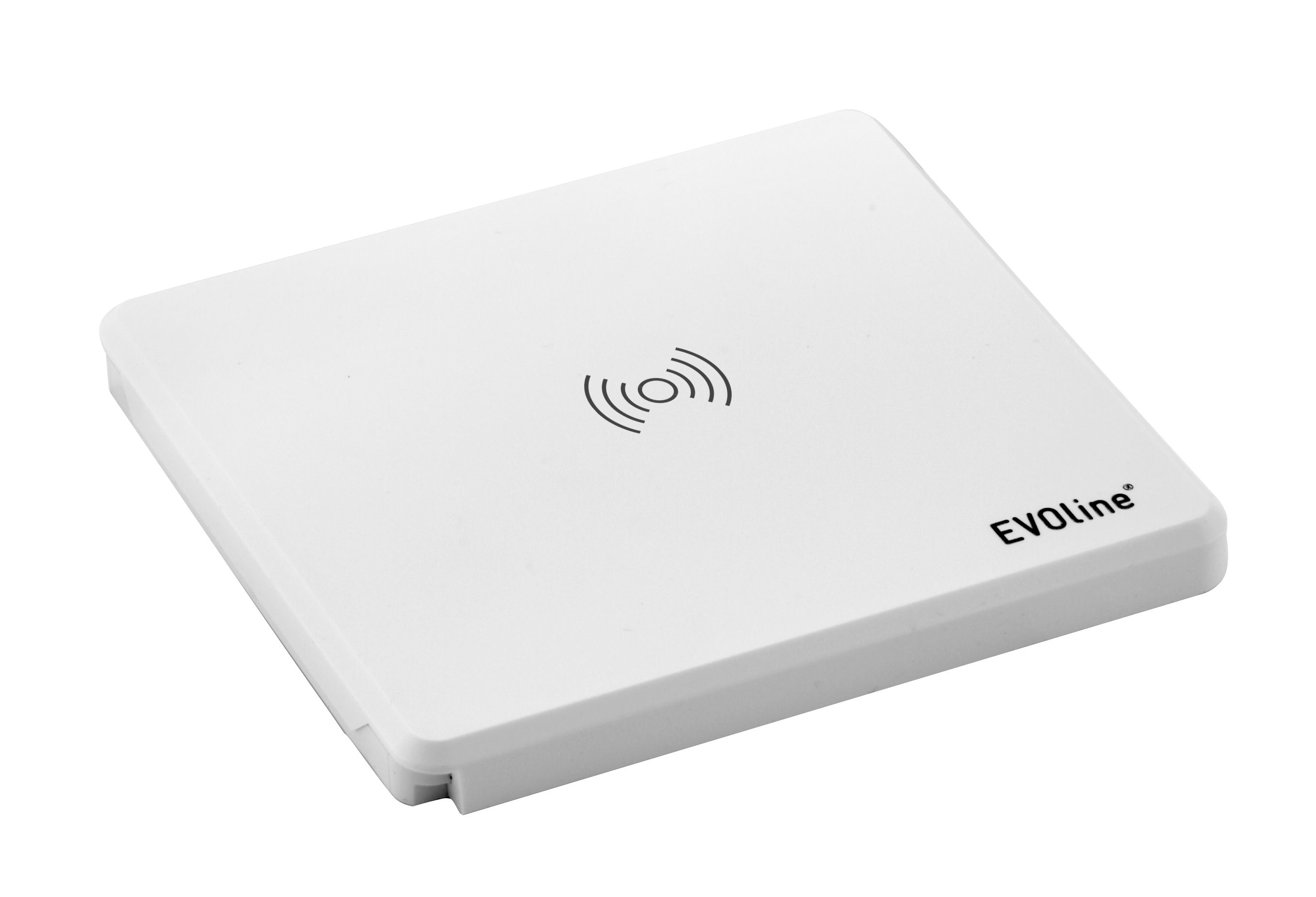 EVOline® 159270024700 Tisch-Einbausteckdose Square80 mit QI-Ladefunktion, VDE-Steckdose, USB Charger Typ C, weiß