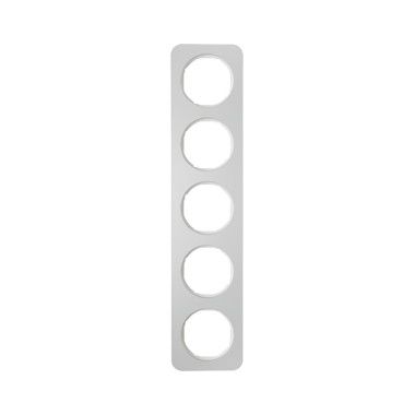 Berker 10152174 Rahmen 5-fach, R.1, Alu/polarweiß