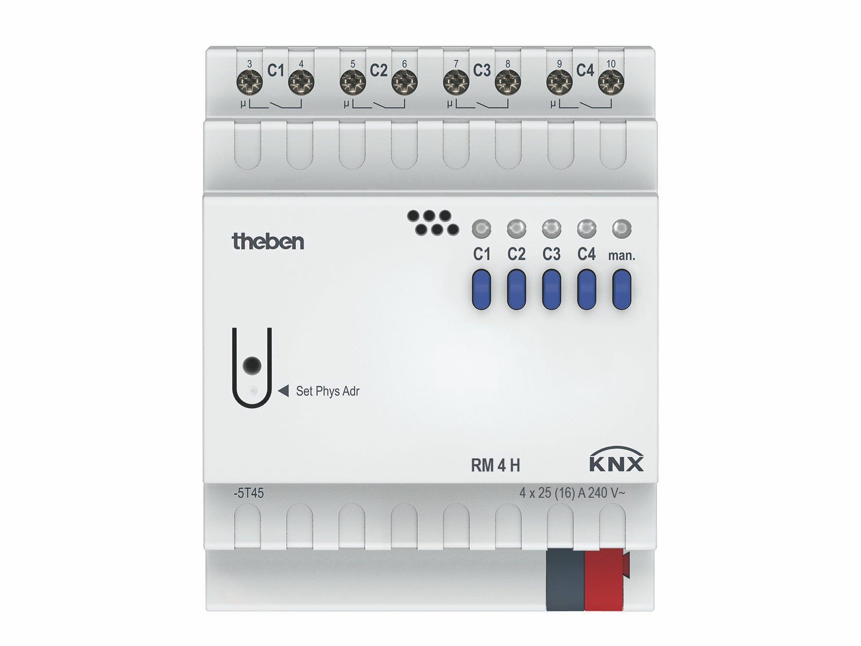 Theben 4940212 RM 4 H KNX Schaltaktor, 4 Kanäle, 25 A