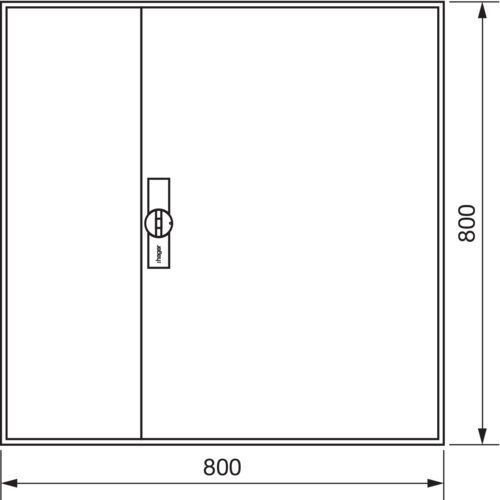 Hager ZB13S, univers Z Leerschrank mit Tür IP44, H=800mm, 3 Felder