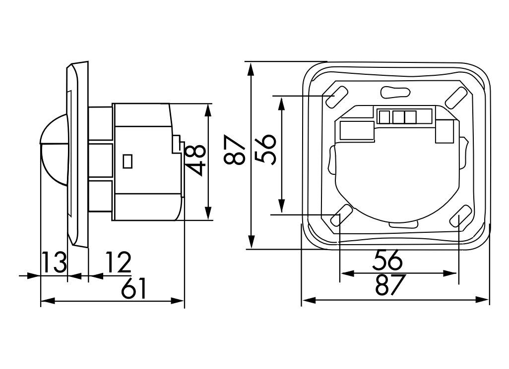 B.E.G. 92621 Luxa 103-200 Indoor 180-R-11-48V-3A mit Rahmen