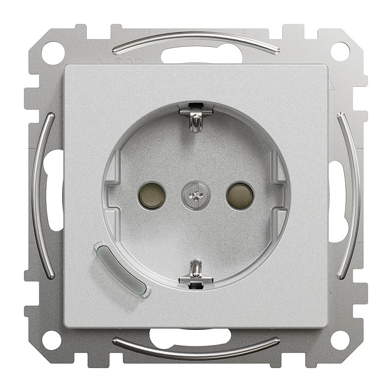 Merten MEG2380-0460 Connected Schutzkontakt-Steckdose 16A, System M, Aluminium, Thermoplast edelmatt