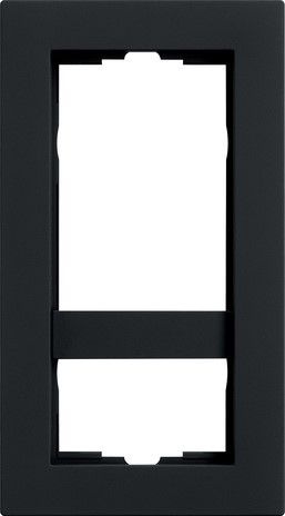 Gira 1002095 Abdeckrahmen 2-fach ohne Mittelstegfür den flachen Einbau, Gira E2, schwarz matt