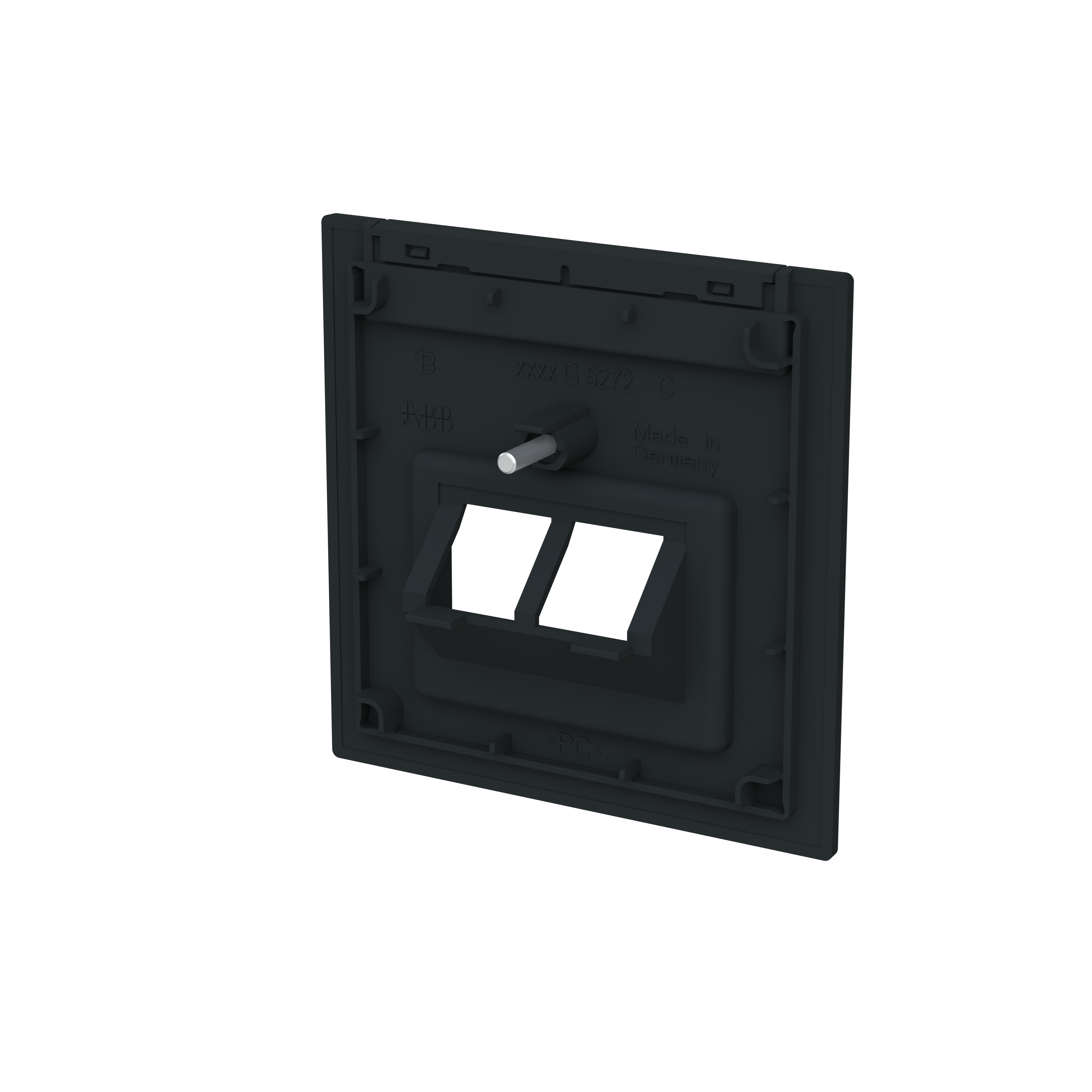 Busch-Jaeger 1803-02-45M Zentralscheibe für UAE, 2-fach, schwarz matt, Busch-art linear