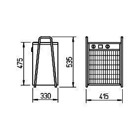 Helios STH15T Heizlüfter 3 PH., 400 V, 15 KW, 1300 m³/h, IP44, mit Timer