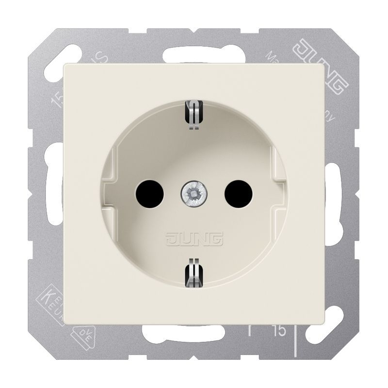 Jung A1520BF Schutzkontakt-Steckdose, Thermoplast, Serie AS, weiß (ivory)