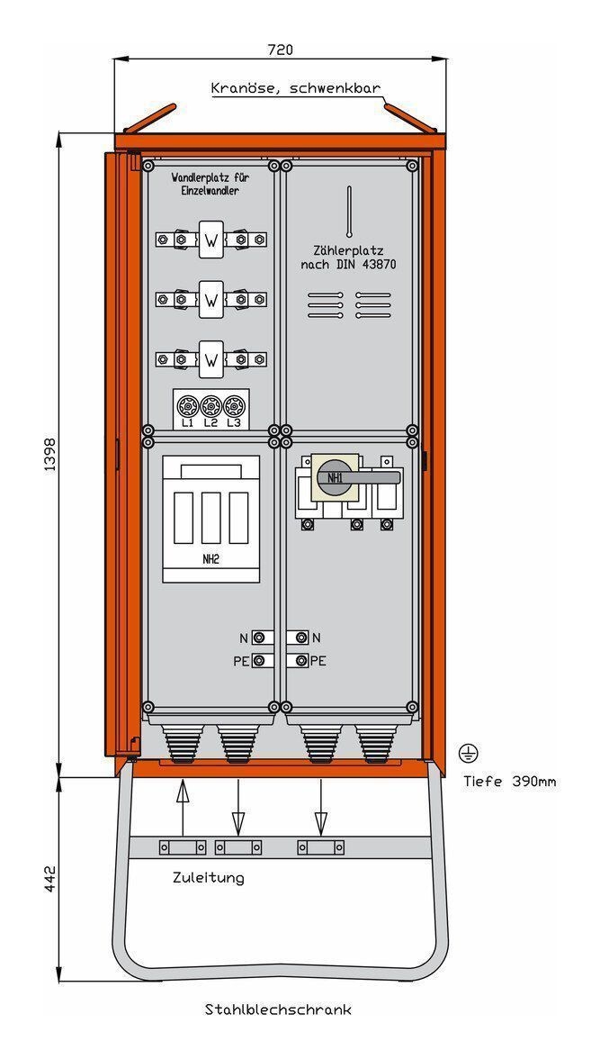 Walther Electric WA0031 Anschlussschrank 173kVA