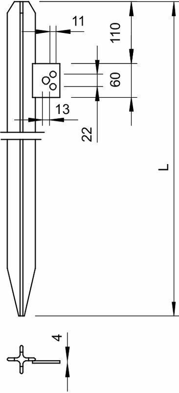 OBO 5003024 Bettermann Profilstaberder mit Anschlusslasche 2Meter