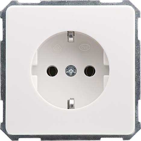 Elso 225004 Schutzkontakt-Steckdose, 16 A, 250 V, Steckklemme, bruchfest, Fashion, reinweiß glänzend