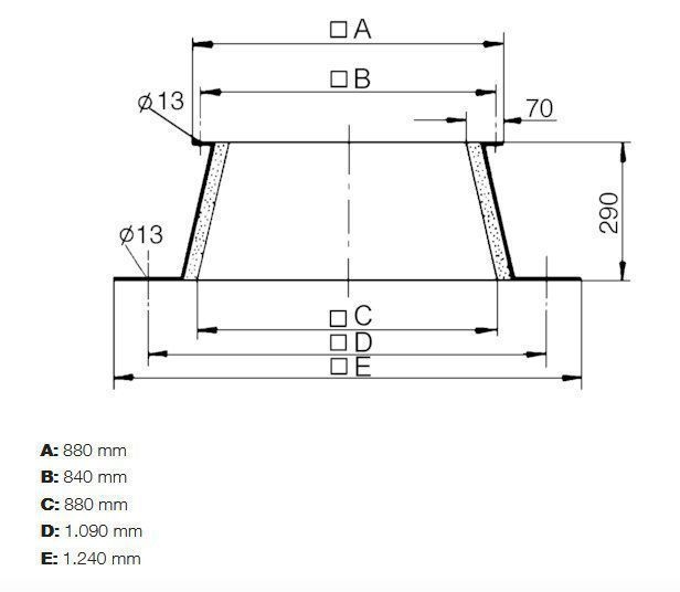 Maico SO 60 Flachdachsockel zur Montage von Dachventilatoren, DN 600 mm
