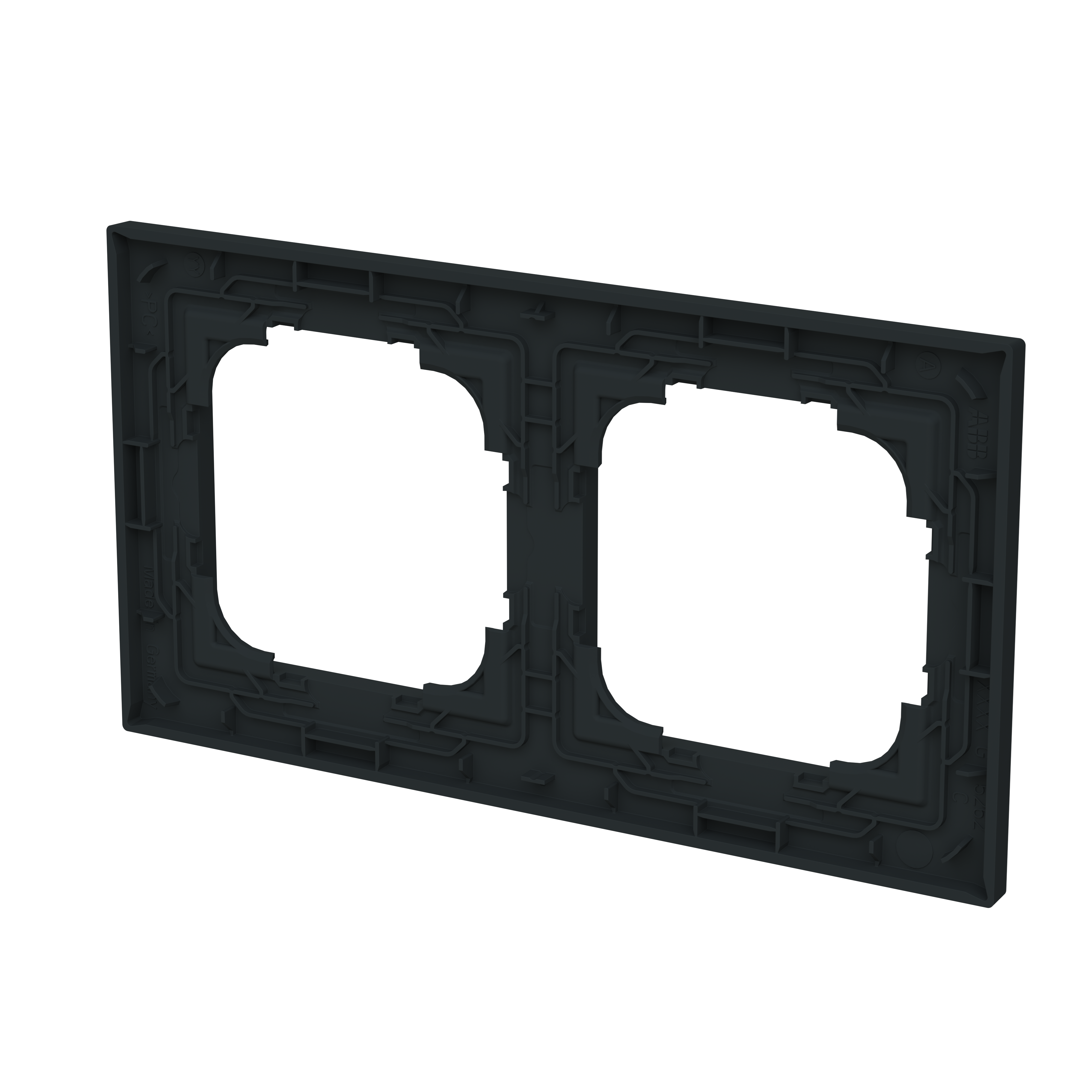 Busch-Jaeger 1722-45M Abdeckrahmen 2-fach, Busch-art linear, schwarz matt
