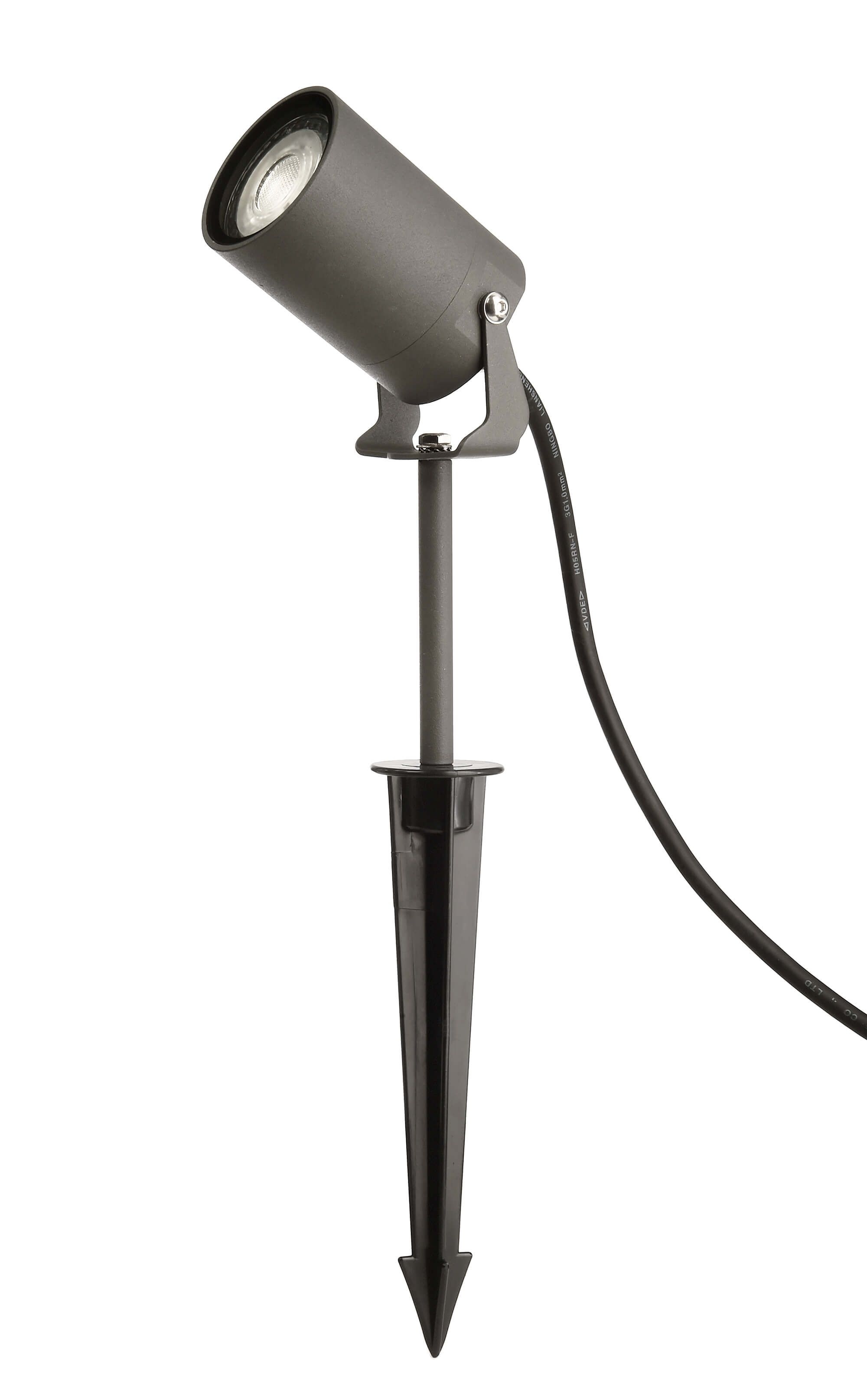 Deko-Light 732160 Erdspießstrahler, Spiky, 60mm, 1x 35 W GU10, 220-240 V/AC, 50 / 60 Hz, IP 65, IP 44, dunkelgrau