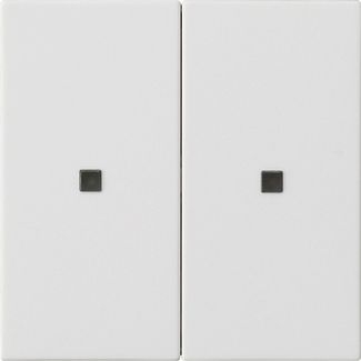 Gira 536927 Wippe 2-fach unbedruckt Kontrollfenster, System 55, reinweiß matt