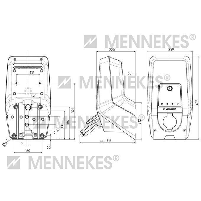 Mennekes 1341401 Wallbox Light 11kW