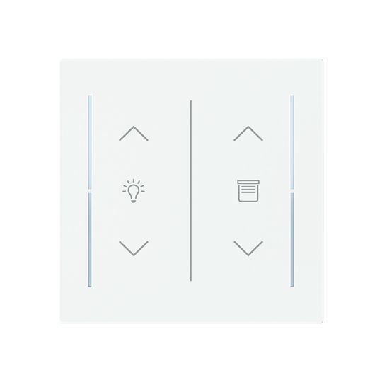 Busch-Jaeger LFDW/A.2.70.11-44m Abdeckung Wippe 2-fach mit Symbol "Dimmer/Jalousie", studioweiß matt, Busch-art linear, KNX