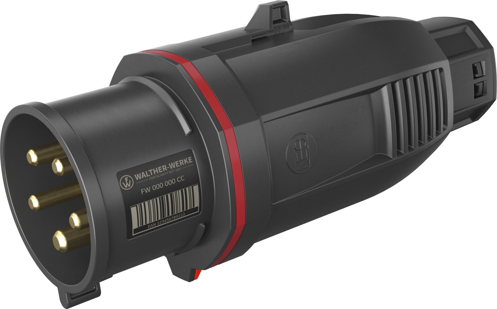 Walther FW230506CC CEE NEO Stecker One-Touch, 400V, 32A, 5P, 6h, IP54, mit Käfigzugfeder-Technik