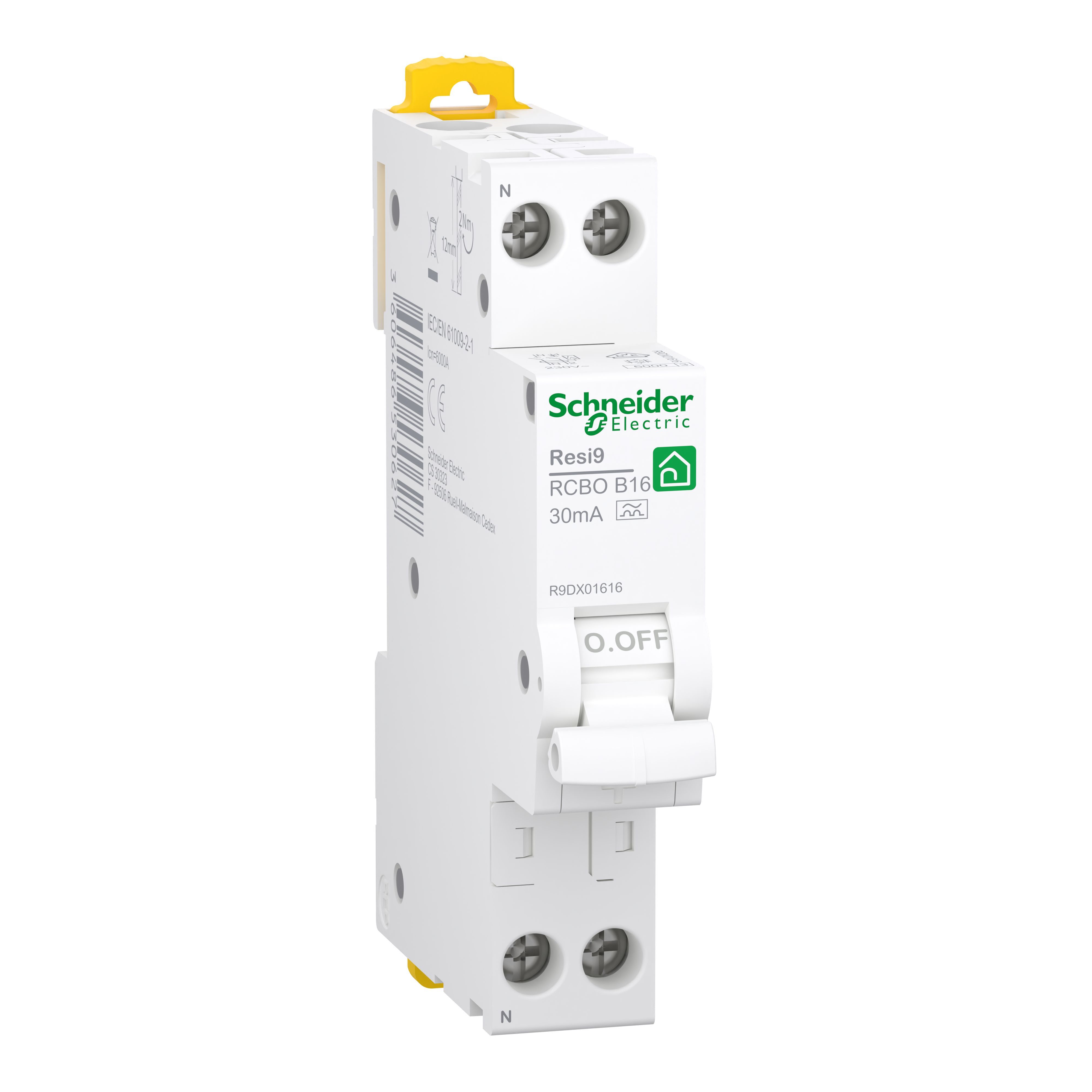 Schneider R9DX01616 FI/LS-Schalter 1polig+N, 16A, B-Charakteristik