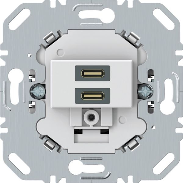 Berker 270419 USB-Ladesteckdose, C-C, 20 W, eckig, Unterputz, polarweiß matt