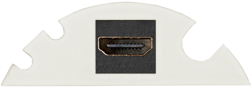 EVOline® 159909124300 Verschlussplatte mit Multimediaeinsatz HDMI 2.0 für Circle80, 3x Kabeldurchführungen, weiß