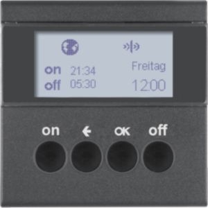 Berker 85745285 KNX-Funk Zeitschaltuhr, quicklink, mit Display, S.x/B.x, anthrazit matt