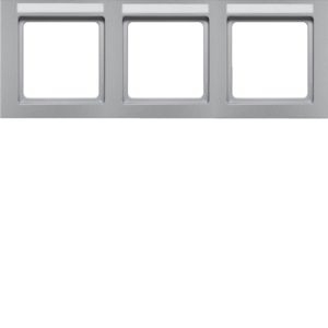 Berker 10236094 Rahmen 3-fach mit Beschriftungsfeld waagerecht, Q.3, aluminium samt